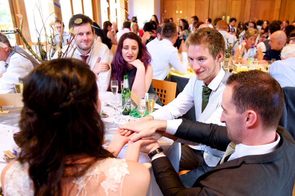 wedding magician performing for bride